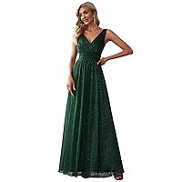 Ever-Pretty Women's Simple Open Back Sleeveless V-Neck Evening Dresses Green US6