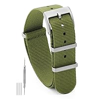 Nylon Watch Band 18mm 20mm 22mm, One-Piece Waterproof Military Watch Straps Replacement for Men Women, With Stainless Steel Buckle