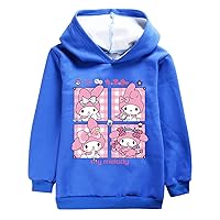 Child Lovely Cartoon Graphic Pullover with Hooded-My Melody Fleece Liner Sweatshirts,Novelty Hoodies Sweater for Girls