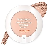 SkinClearing Mineral Acne-Concealing Pressed Powder Compact, Shine-Free & Oil-Absorbing Makeup with Salicylic Acid to Cover, Treat & Prevent Acne Breakouts, Nude 40, 38 oz (Pack of 2)