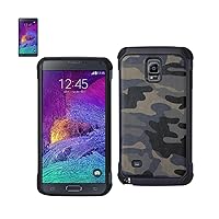 Reiko Camouflage Design Hybrid Leather Protector Cover for Samsung Galaxy Note 4 - Retail Packaging - Navy