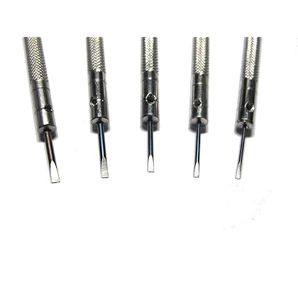 SWISS REIMAGINED 5 pc. Precision Screwdriver Set - for Watch Repair and Bracelet - w/ 5 Extra Blades