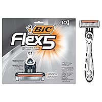 Flex 5 Disposable Razors for Men, Long-Lasting 5-Blade Razors For a Smooth and Comfortable Shave, Shaving Razors, 10 Count