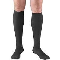 Truform Compression Socks, 15-20 mmHg, Men's Dress Socks, Knee High Over Calf Length, Charcoal, Large