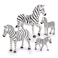 Terra by Battat – 4 Pcs Zebra Family – Realistic Plastic Safari Animals Figures – Zoo Animal Toys for Kids and Toddlers Age 3+