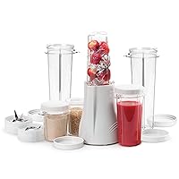Tribest PB-250XL-A Kitchen Grinder & Personal Blender for Shakes and Smoothies with BPA-Free Portable Blender Cups, White