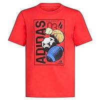 adidas Boys' Big Short Sleeve T Sports Graphic Tee Shirt
