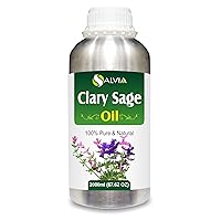 Clary Sage Oil (Salvia sclarea) Essential Oil 100% Pure & Natural Undiluted Unrefined Uncut Organic Standard Oil Therapeutic Grade Oil Aromatherapy Bulk Oil 2000ml/67.6fl oz
