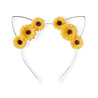 The Children's Place Girls' Cat Ear Sunflower Fall Headband Hair Accessory, Multi Color, NO_Size