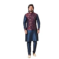 Indian Men's Ethnic Wear Royal Designer Traditional Groomsmen Kurta Pyjama with Jacket