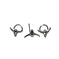 Nose Stud,Tiny Buffalo/Bull Skull Sterling Silver Nose Stud/Nose Screw, Body Piercing Jewelry, Nose Piercing, Body Jewelry