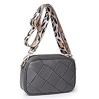 Small Crossbody Bag for Women Woven Satchel with Leopard Strap PU Leather Woven Shoulder Bag