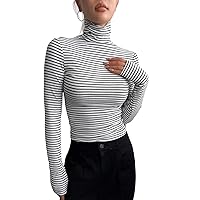 Floerns Women's Long Sleeve Slim Fit Turtleneck Basic T-Shirts