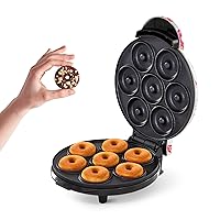 Dash Mini Donut Maker Machine for Kid-Friendly Breakfast, Snacks, Desserts & More with Non-stick Surface, Makes 7 Doughnuts, Donut Print
