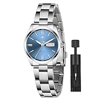 Women's Silver Stainless Steel Band Wrist Watches Fashion Quartz Analog Watch Ladies Dress Watch