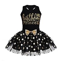 CHICTRY Toddler Little Girls Fancy Sequin Polka Dots Birthday Outfit Racer-back Shirt with Mesh Tutu Skirt set