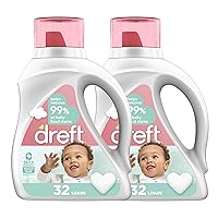 Stage 2: Baby Laundry Detergent Liquid Soap, Natural For Newborn, Or Infant, He, 50 Fl Oz (Pack of 2) - Hypoallergenic For Sensitive Skin