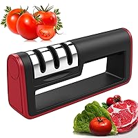 Kitchen Knife Sharpener Multifunctional Professional Kitchen Knife Sharpener Stone Knives Whetstone Tungsten Steel Diamond Kitchen Knives Accessories Knife Sharpeners (Color : Red)