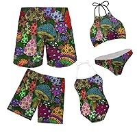 Family Matching Swimsuits Plus Size Mommy and Me Bathing Suits Two Pieces Halter Bikini Set