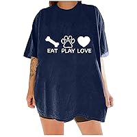 Valentines Day Oversized T Shirts for Women Western Cowgirl Graphic Tee Shirt Heart Printed Casual Short Sleeve Tops