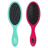 Wet Brush Original Detangler Hair Brush Bundle - Aqua and Pink