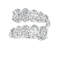 1-8 Carat (ctw) White Gold Oval Cut LAB GROWN Diamond Stackable Ring (Color E-F Clarity VS2-SI1)