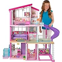 Barbie DreamHouse, Doll House Playset with 70+ Accessories Including Transforming Furniture, Elevator, Slide, Lights & Sounds