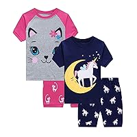 Dolphin&Fish Little Girls Cotton Short Pajamas Summer Kids Clothes Toddler Toddler Pjs Sets