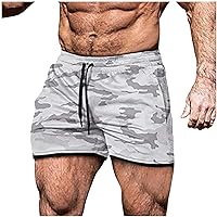 Mens Running Workout Shorts Dry Fit Stretch Waisted Drawstring Fitness Bodybuilding Boxing Shorts with Pockets