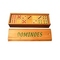Color Wood Dominoes in wooden box