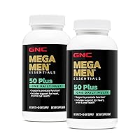 Mega Men 50 Plus One Daily Multivitamin, Twin Pack, 60 Caplets per Bottle, Supports Heart, Brain and Eye Health