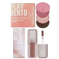 Kaja 3-in-1 Blendable Sculpting Trio - Play Bento 2.5 Dolce Cappuccino + Multi-purpose Liquid Eyeshadow & Blush - Whipped Dream 03 Rose Macaron, 0.17 Oz Bundle