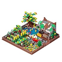 MOOXI-MOC Farm Animal Building Block Toy Set,Chicken Coop Trees Garden Flowers Accessories Brick Kits,Great Gifts for Kids(858pcs)