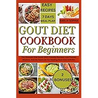 GOUT DIET COOKBOOK FOR BEGINNERS: The Ultimate Diet Guide With Friendly Recipes, Low Purines Wisdom, And An Food List For Healing Gout And Arthritis GOUT DIET COOKBOOK FOR BEGINNERS: The Ultimate Diet Guide With Friendly Recipes, Low Purines Wisdom, And An Food List For Healing Gout And Arthritis Paperback Kindle