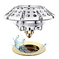 Tub Stopper,Bathtub Drain Plug, Pop Up Tub Hair Catcher, Drain Cover with Strainer,Universal for 1-3/8 to 2in Bath Drain Hole