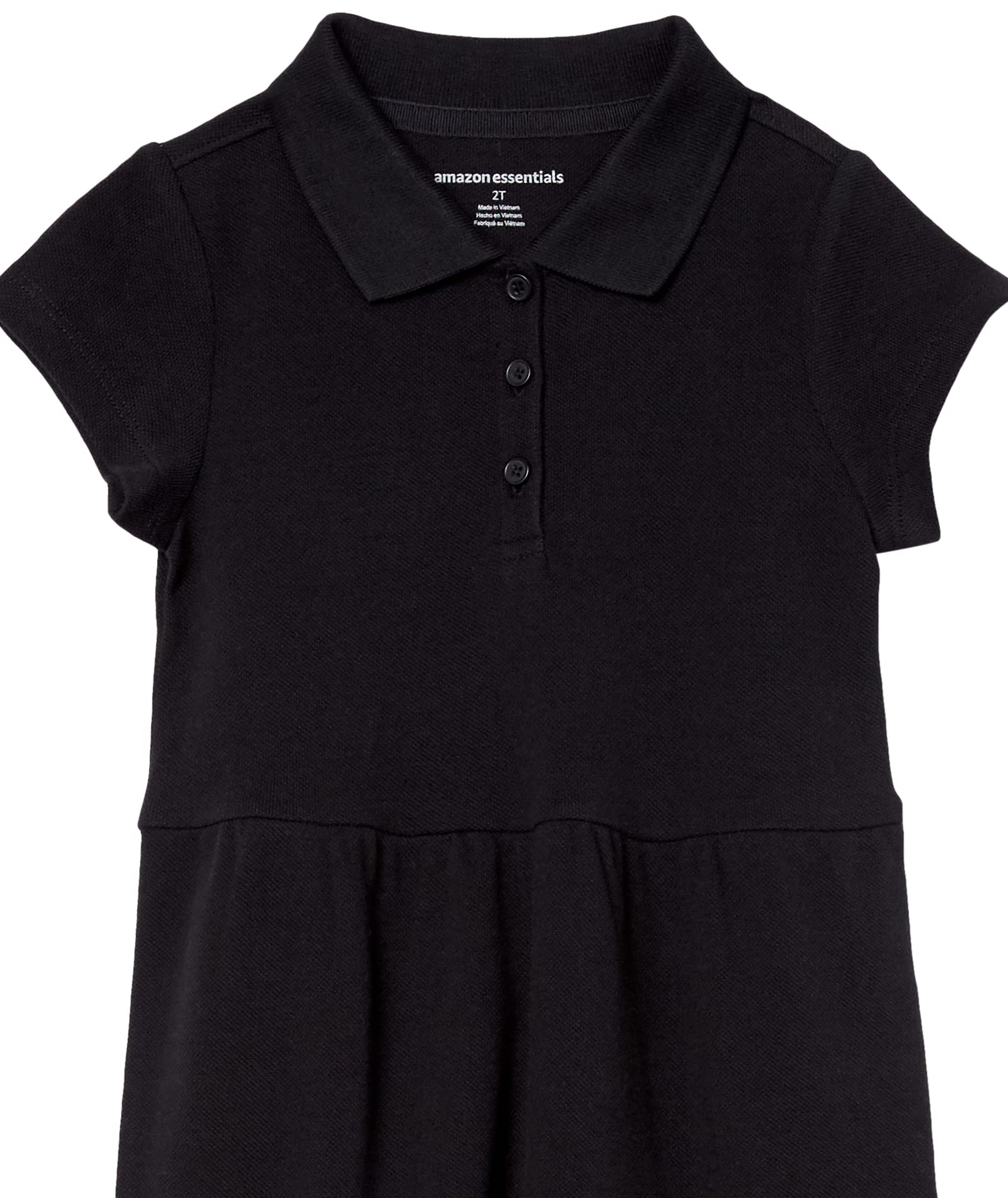 Amazon Essentials Girls and Toddlers' Short-Sleeve Uniform Pique Polo Dress, Multipacks