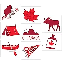 Canadian Pride Tattoo - 8 Count - Commemorate Patriotic Events in Style, Ideal for Canada Day Celebrations