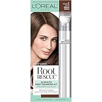 L'Oreal Paris Magic Root Rescue 10 Minute Root Hair Coloring Kit, Permanent Hair Color with Quick Precision Applicator, 100 percent Gray Coverage, 5 Medium Brown, 1 kit