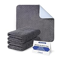 Washable Pee Pads for Dogs Super Absorbent 2-Pack Pet Potty Training Pads Reusable Cozy Flannel Puppy Mat Protects Against Urine Leakage Waterproof Whelping Pad with Non-Slip Buttom, 41 x 36 Inch