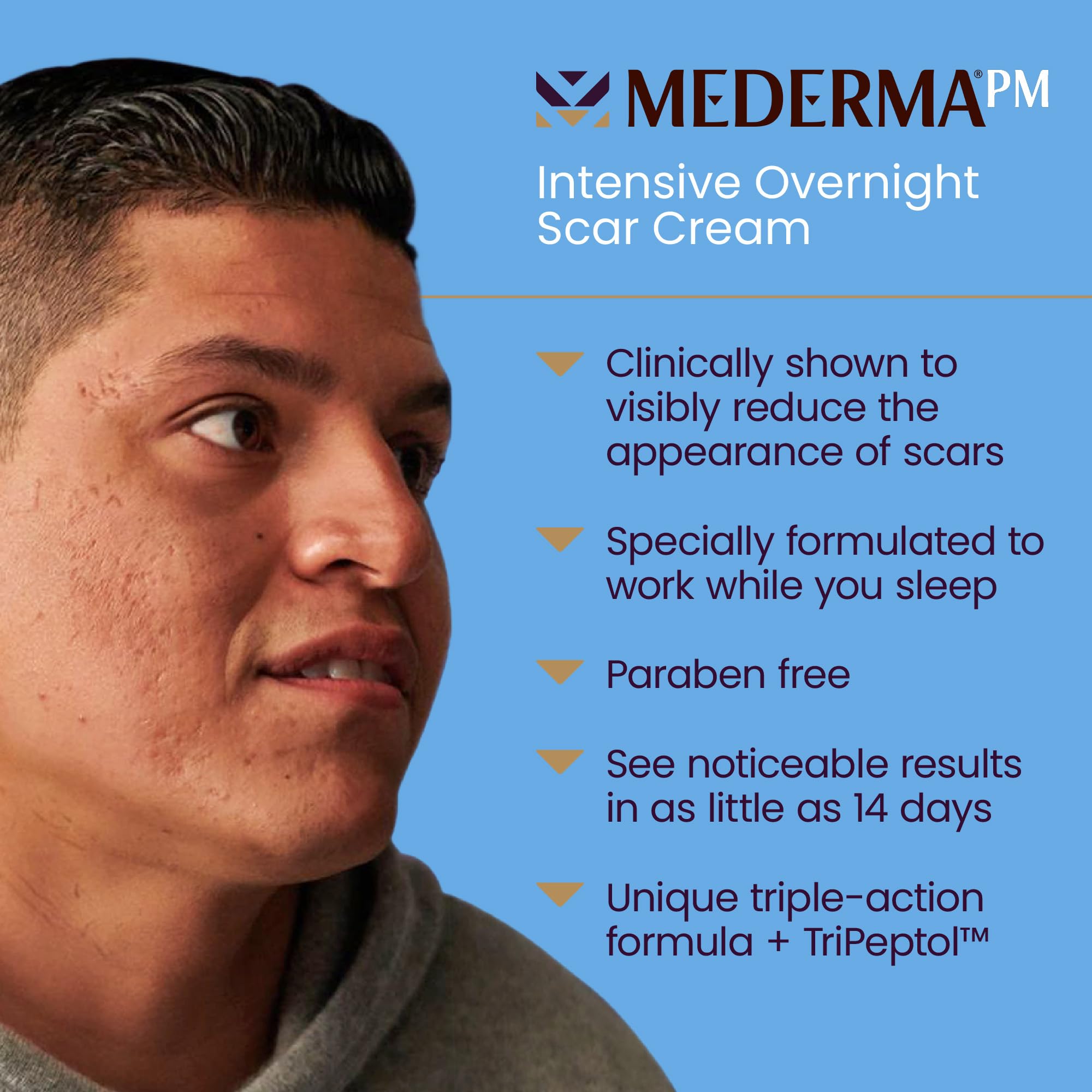Mederma PM Intensive Overnight Scar Cream, Works with Skin's Nighttime Regenerative Activity, Clinically Shown to Make Scars Smaller and Less Visible, 1.7 Oz (48g)