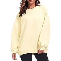 Oversized Sweatshirt for Women Crew Neck Fleece Sweatshirt Casual Long Sleeve Pullover Tops Trendy Clothes