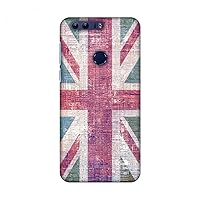 AMZER Slim Fit Handcrafted Designer Printed Snap On Hard Shell Case Back Cover for Huawei Honor 8 - UK Flag- Wood Texture HD Color, Ultra Light Back Case