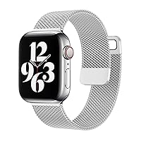 for Watch Band 44mm 40mm 38mm 42mm Accessories Magnetic Loop smartwatch Bracelet for i-Watch Serie 3 4 5 6 se 7 Strap (Color : Silver, Size : 38mm-40mm-41mm)