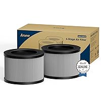 AROEVE MK01&MK06 Air Purifier Replacement Filter, Smoke Remove Material 4 -in-1 High Filtration with Activated Carbon Mix, Against for Smoke, Odors, and VOCs, 2 Pack- Grey