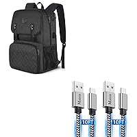 MATEIN Insulated Lunch Backpack for Women, 15.6 Inch Laptop Compartment, USB C Fast Charging Cable, 2 Pack, 10FT Extra Long