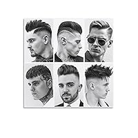 RCIDOS Men's Hair Guide Poster Hair Salon Poster Barber Posters (3) Canvas Painting Posters And Prints Wall Art Pictures for Living Room Bedroom Decor 20x20inch(50x50cm) Unframe-style