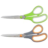 Scissors, iBayam 8 Multipurpose Scissors Bulk Ultra Sharp Shears,  Comfort-Grip Sturdy Scissors for Office Home School Sewing Fabric Craft  Supplies, Right/Left Handed, 3-Pack, Red, Black, Blue 