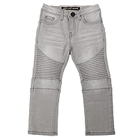 X RAY Baby Boy's Toddler Jeans, Elastic Waist Inside Ripped Biker Moto Distressed Denim Colored Pants