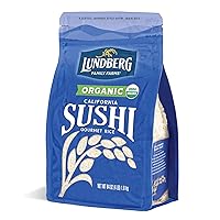 Lundberg Organic California Sushi Rice - Short Grain Rice, White Japanese-Style Sticky Rice for Perfect Sushi Rolls, Rice Bowls, and Mochi, White Rice Grown in California, 64 Oz