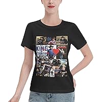 80s Fashion George or Strait Patterned T-Shirt for Womens,Sports Ladies Short Sleeve Round Neck Tees Clothes Black